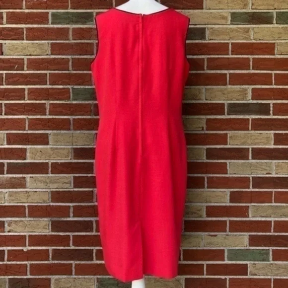 Vintage 1990s Oleg Cassini Pink Black Sleeveless Dress 👗